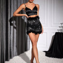 Glamour Shorts De Lentejuelas Y Plumas Para Mujeres