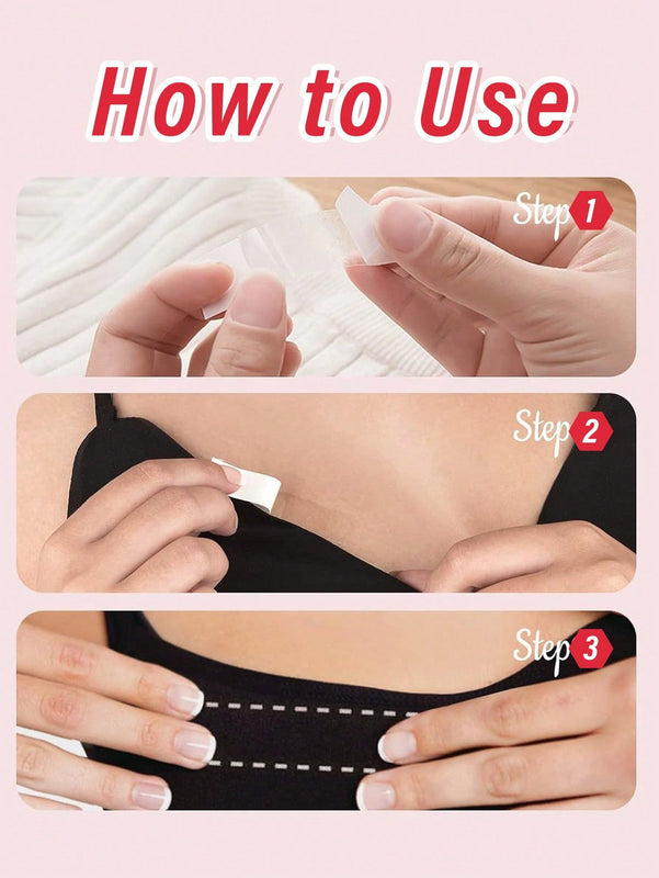 Cinta De Doble Cara De 100 Tiras Para Moda, Ropa, Cinta De Tela Para Ropa Y Cuerpo De Mujeres, Fuerza Durante Todo El Dia, Cinta Invisible Y Transparente Apta Para Todos Los Tipos De Piel