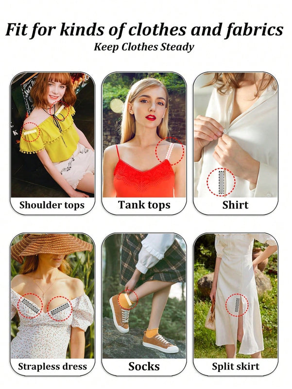 Cinta De Doble Cara De 100 Tiras Para Moda, Ropa, Cinta De Tela Para Ropa Y Cuerpo De Mujeres, Fuerza Durante Todo El Dia, Cinta Invisible Y Transparente Apta Para Todos Los Tipos De Piel