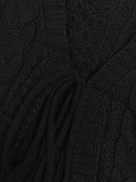 Moosta cardigan informal de manga de globo con nudo delantero de unicolor para otono/invierno