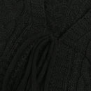Moosta cardigan casual suelto de unicolor de manga larga con lazada delante para mujer, otono/invierno
