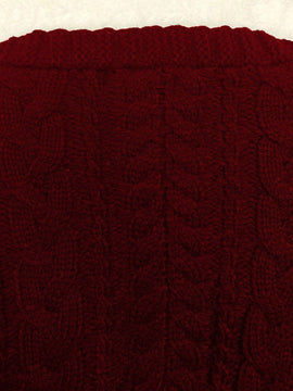 Moosta cardigan informal de manga de globo con nudo delantero de unicolor para otono/invierno