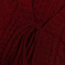 Moosta cardigan informal de manga de globo con nudo delantero de unicolor para otono/invierno