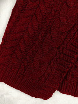 Moosta cardigan informal de manga de globo con nudo delantero de unicolor para otono/invierno