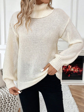 Essnce Jersey De Cuello Alto De Mujer De Punto De Color Solido