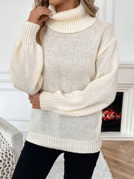 Essnce Jersey De Cuello Alto De Mujer De Punto De Color Solido