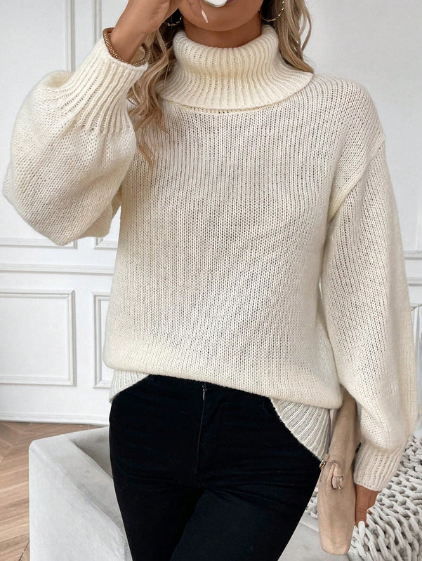 Essnce Jersey De Cuello Alto De Mujer De Punto De Color Solido