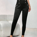 Prive Pantalones Largos De Botonadura Doble Para Mujer