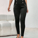 Prive Pantalones Largos De Botonadura Doble Para Mujer