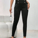 Prive Pantalones Largos De Botonadura Doble Para Mujer