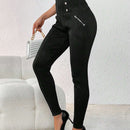 Prive Pantalones Largos De Botonadura Doble Para Mujer