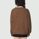ROMWE Grunge Punk Sudadera Con Estampado De Palabra, Cuello Deshilachado, Hombros Caidos Y Diseno De Jersey
