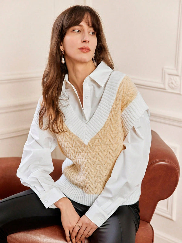 Frenchy Chaleco De Sueter En V Para Mujer