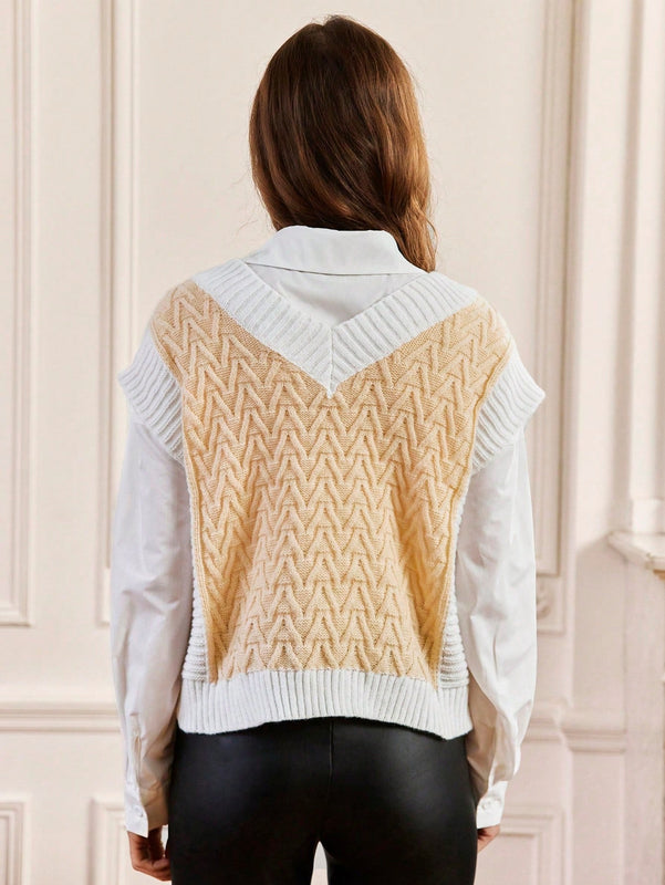 Frenchy Chaleco De Sueter En V Para Mujer