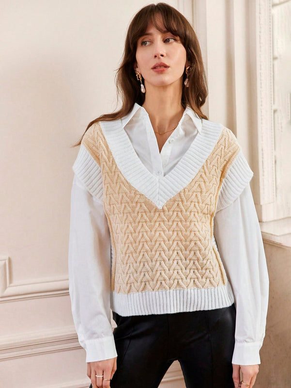 Frenchy Chaleco De Sueter En V Para Mujer