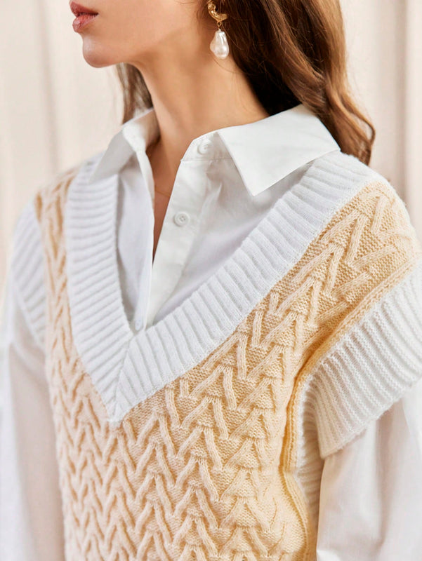 Frenchy Chaleco De Sueter En V Para Mujer