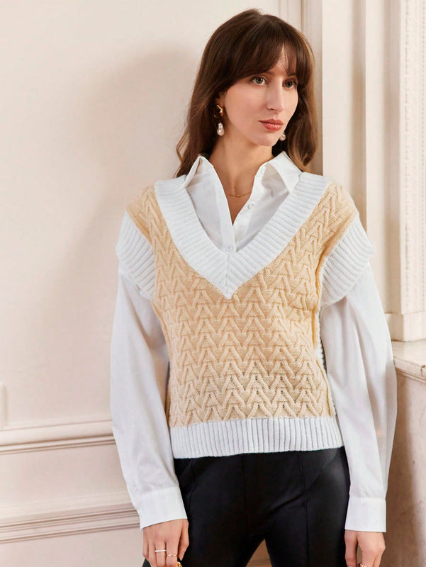 Frenchy Chaleco De Sueter En V Para Mujer