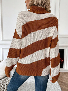 Essnce Jersey de dos tonos cuello alto de hombros caidos