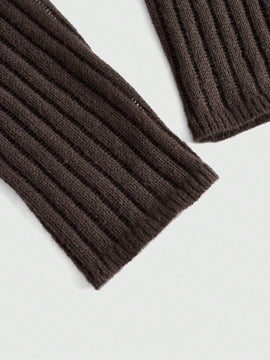 ROMWE Sueter De Manga Larga Con Cuello Redondo