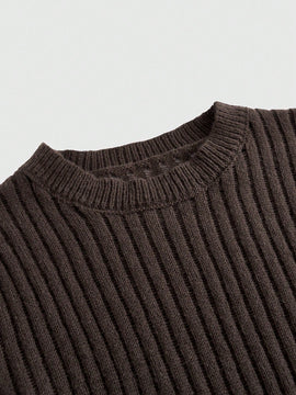 ROMWE Sueter De Manga Larga Con Cuello Redondo