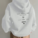 Dazy sudadera con capucha minimalista con estampado de letras para mujer, uso casual diario