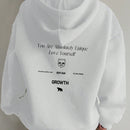 Dazy sudadera con capucha minimalista con estampado de letras para mujer, uso casual diario
