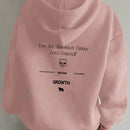 Dazy sudadera con capucha minimalista con estampado de letras para mujer, uso casual diario