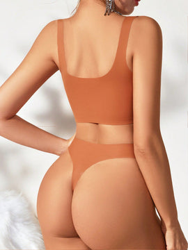 Juego De Ropa Interior Sin Costuras Para Mujer De 4 Piezas