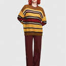 ROMWE Hippie Jersey De Rayas Contrastantes