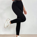 Leggings Con Estampado De Letras, Ajuste Ajustado