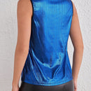 Tall Blusa Metalica Con Cuello En V Liso