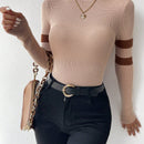 Prive Sueter Con Cuello Simulado Y Estampado De Rayas En Contraste