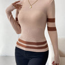 Prive Sueter Con Cuello Simulado Y Estampado De Rayas En Contraste