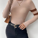 Prive Sueter Con Cuello Simulado Y Estampado De Rayas En Contraste