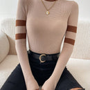 Prive Sueter Con Cuello Simulado Y Estampado De Rayas En Contraste