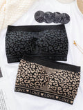 Top bandeau inconsutil con estampado de leopardo para mujeres