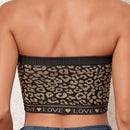 Top bandeau inconsutil con estampado de leopardo para mujeres