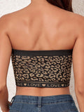 Top bandeau inconsutil con estampado de leopardo para mujeres