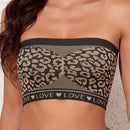 Top bandeau inconsutil con estampado de leopardo para mujeres