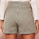 Clasi Falda Pantalon Escocesa Con Botones Para Mujer