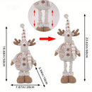 Conjunto de muñecos de nieve y renos coleccionables y estirables para Navidad - Figuras tejidas festivas para decoración navideña, decoración del hogar, 1 paquete/3 paquetes