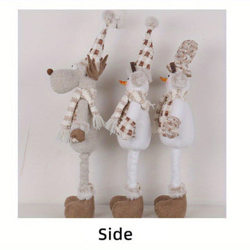Conjunto de muñecos de nieve y renos coleccionables y estirables para Navidad - Figuras tejidas festivas para decoración navideña, decoración del hogar, 1 paquete/3 paquetes