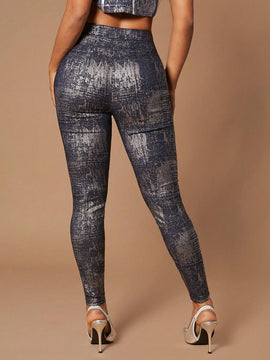 SXY 1 Pieza Pantalones Ajustados Con Estampado Grafico