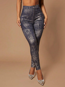 SXY 1 Pieza Pantalones Ajustados Con Estampado Grafico