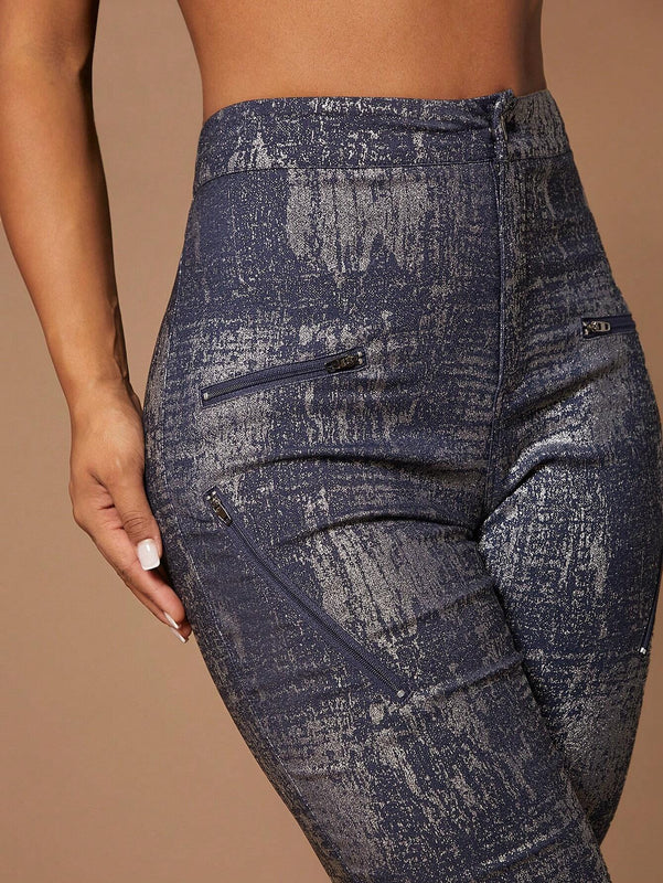 SXY 1 Pieza Pantalones Ajustados Con Estampado Grafico
