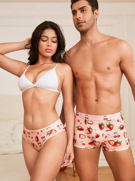 Tangas Triangulares Con Estampado De Fresas