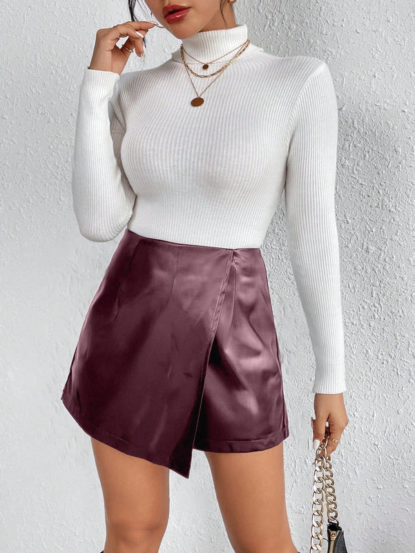 Frenchy Falda Pantalon Con Dobladillo Irregular Para Mujer