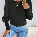 Frenchy Blusa De Manga Farol De Malla Transparente Para Mujer
