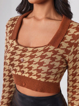 ELPIDA Jersey Corto Con Patron Houndstooth