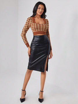 ELPIDA Jersey Corto Con Patron Houndstooth